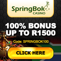 100% up to R1'500 Welcome Bonus at Springbok Casino